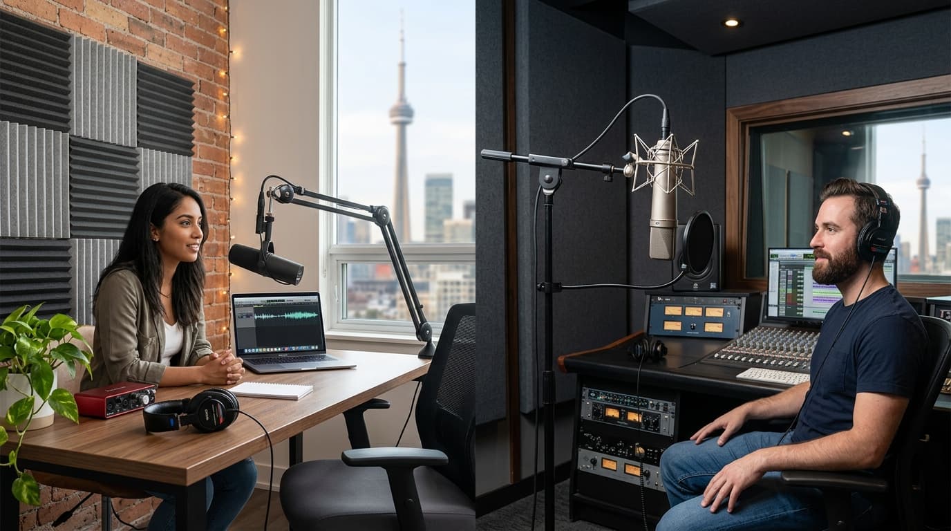 Podcast Recording at Home vs Studio: Toronto Cost & Quality Guide